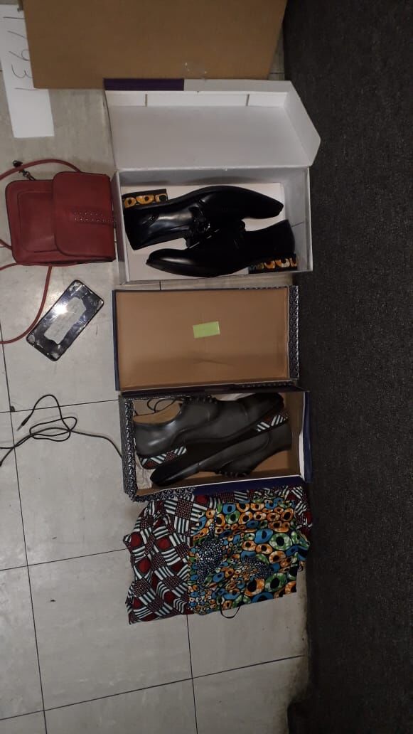 Shoes containing cocaine to be shipped to Europe.jpeg